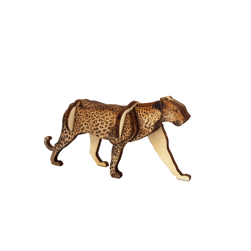 Set of 2 animals – Leopard & Zebra – small / colored