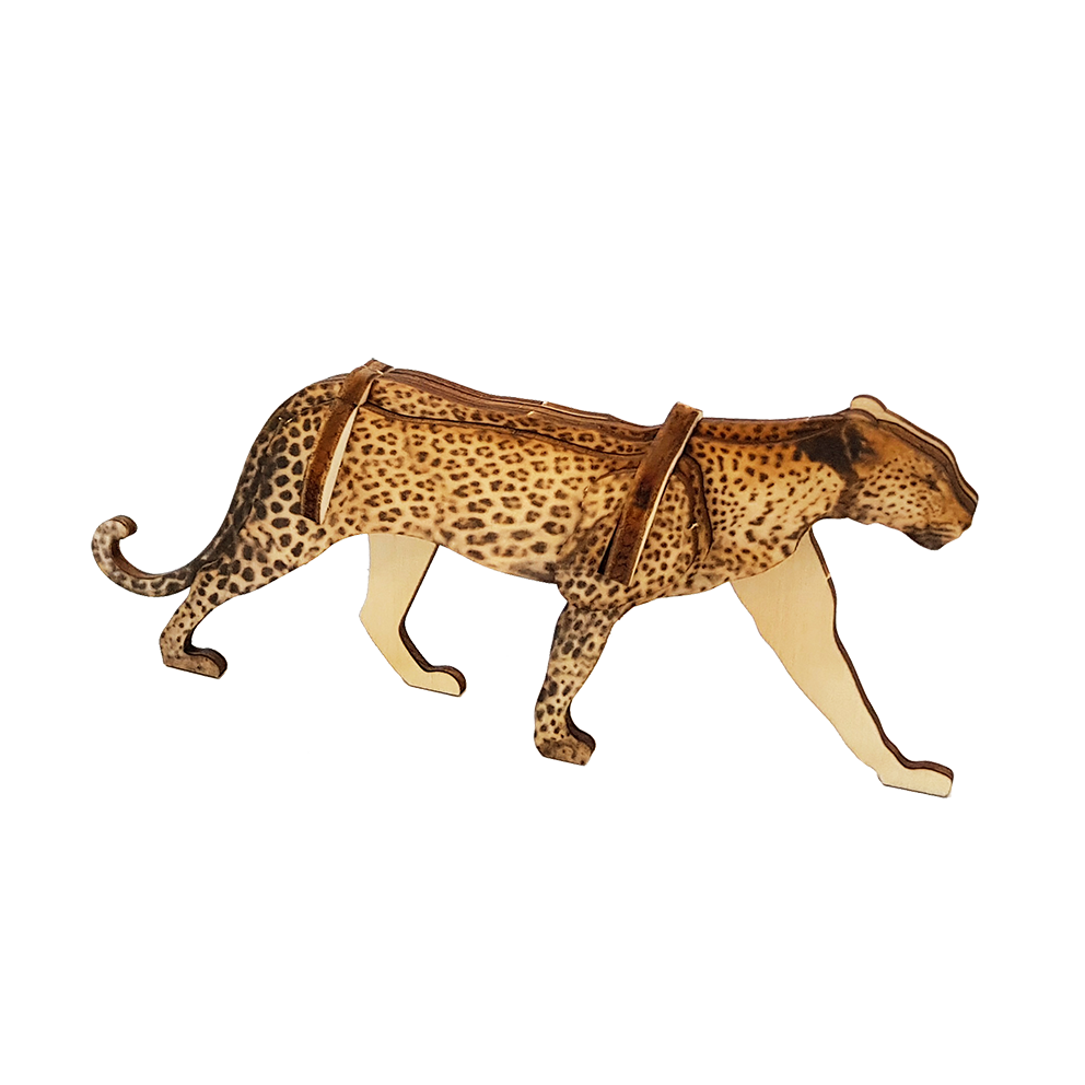 Set of 2 animals – Leopard & Zebra – small / colored