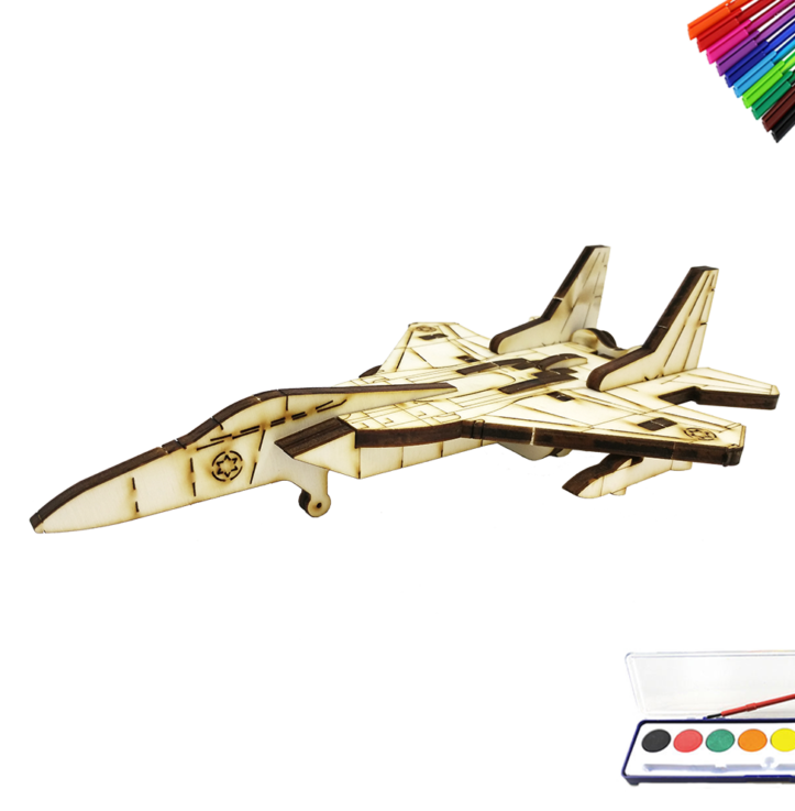 Holzpuzzle Douglas F15 Kampfjet Holzbausatz 11008 Flugzeug 3D 