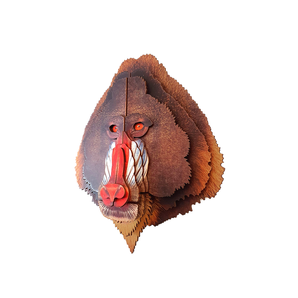 Mandrill 3D portrait
