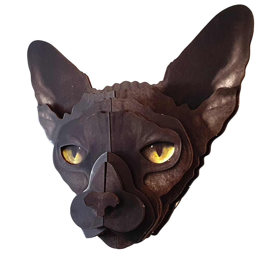 Sphynx cat 3D portrait