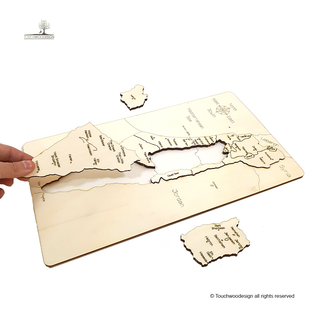 Map Of Israel – Natural Wood