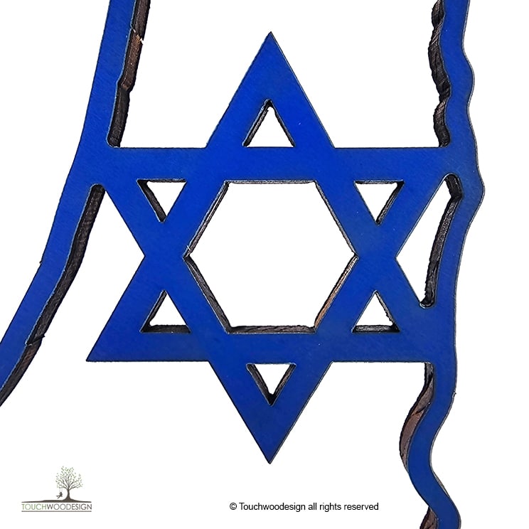 Decorative map of Israel – Star of David
